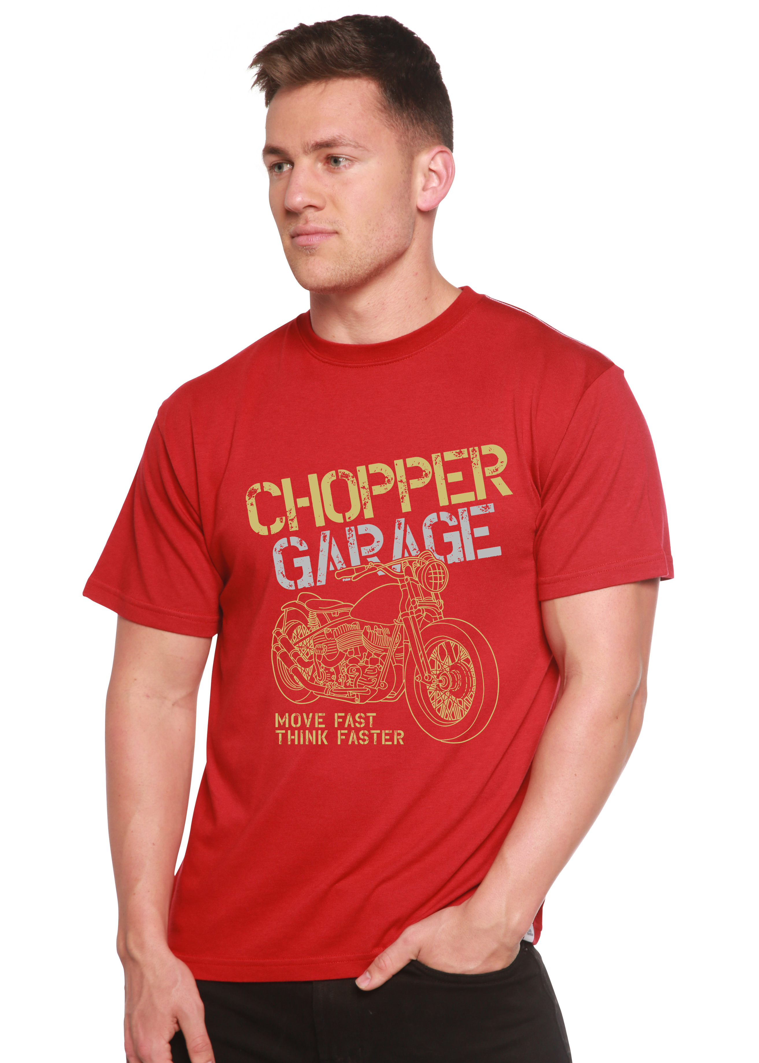 Chopper Garage Men's Bamboo Viscose/Organic Cotton Short Sleeve Graphic T-Shirt